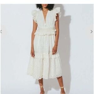 Cleobella Cherie Dress In Ivory Size Small